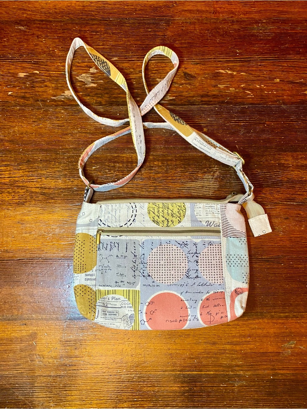 EUC Like New Small Shop Handmade 100% Premium Cotton Canvas Crossbody Bag